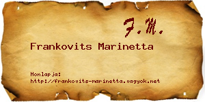 Frankovits Marinetta névjegykártya